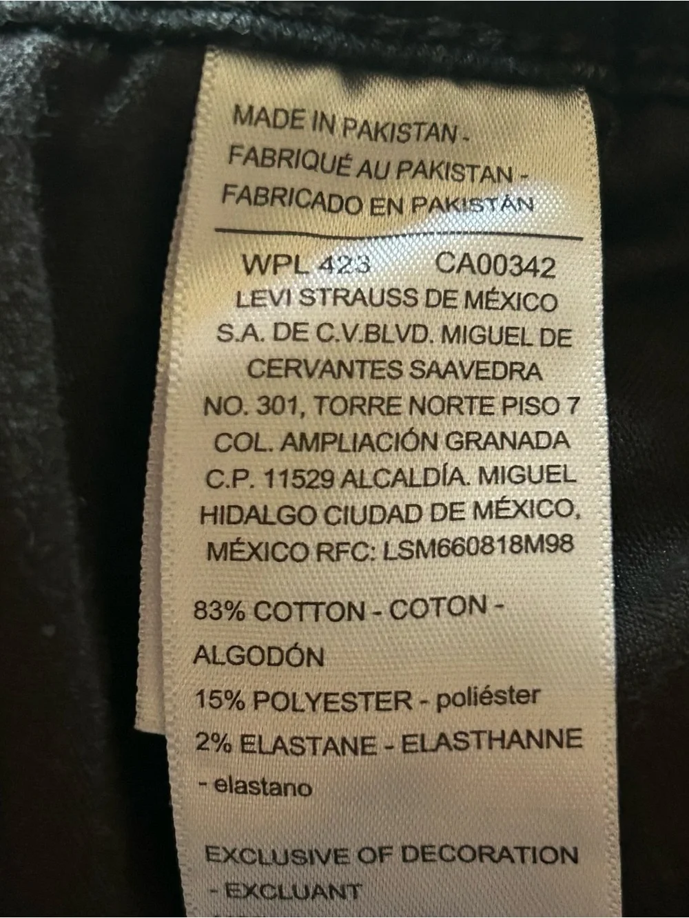 Levi Strauss Signature High Rise Skinny Jeans Black Stretch Women’s‎ 16L W33